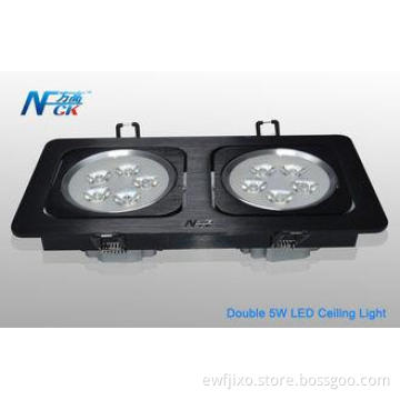 Black 240v LED Indoor Ceiling Lights , 10w Double Head LED